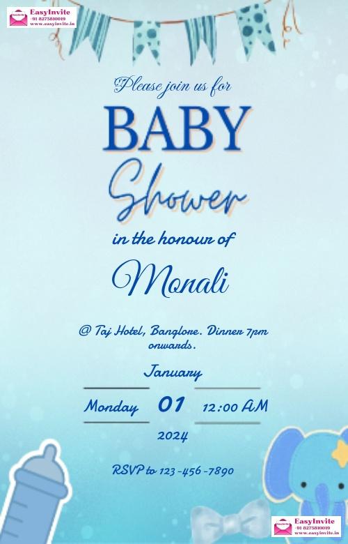 Cute and Colorful Baby Shower Invitation Card - EasyInvite