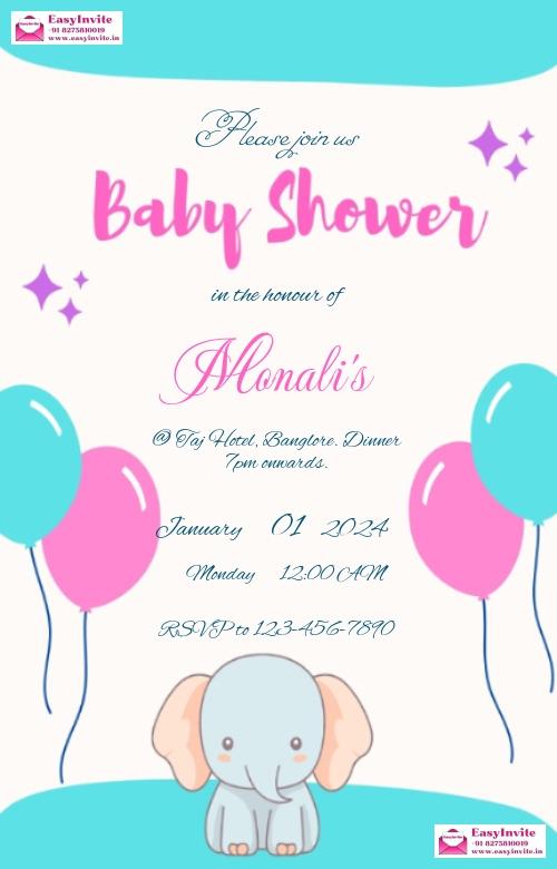 Modern and Minimalist Baby Shower Invitation Card - EasyInvite