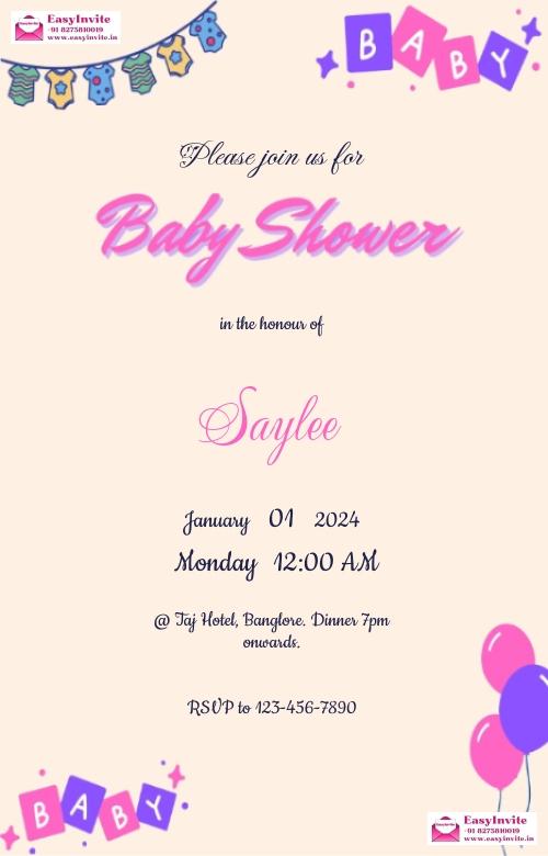 Garden Tea Party Baby Shower Invitation Card - EasyInvite