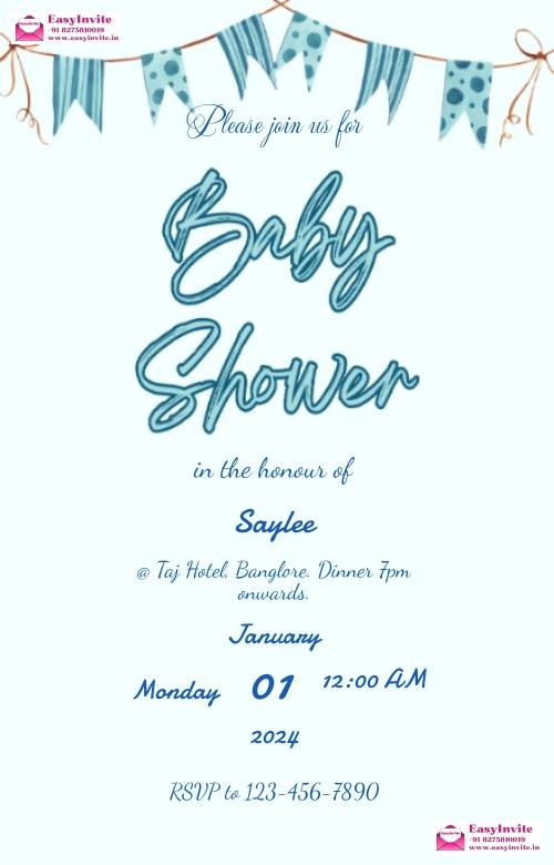 Whale-themed Baby Shower Invitation Card - EasyInvite