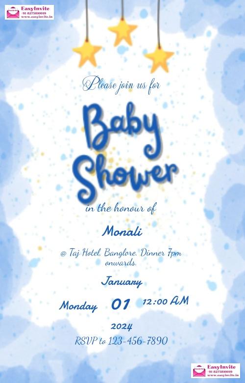 Sweet and Simple Baby Shower Invitation Card - EasyInvite