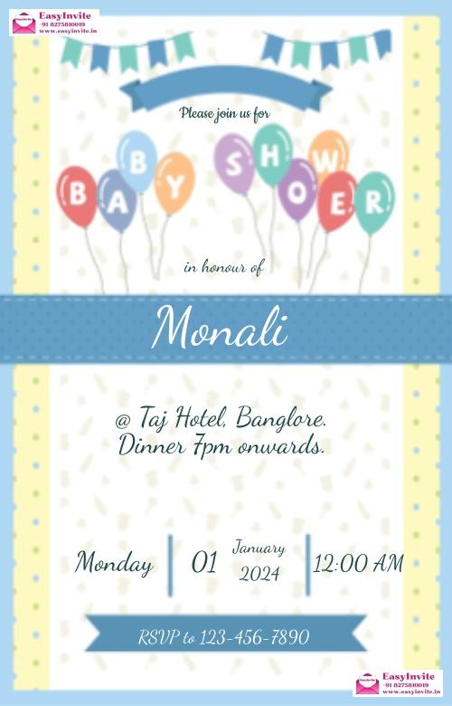 Modern Baby Shower Invitation Card - EasyInvite
