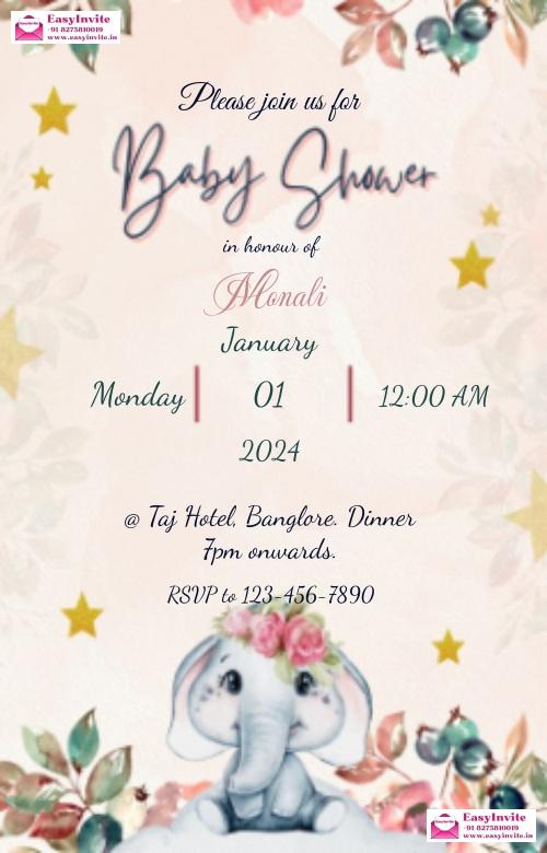 Floral Garden Baby Shower Invitation Card - EasyInvite