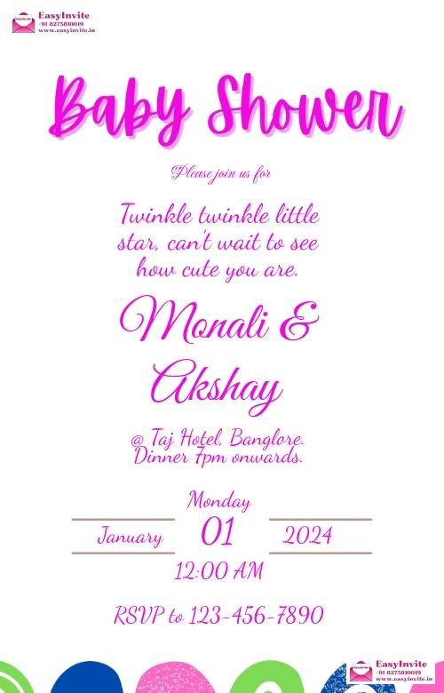 Whimsical Baby Shower Invitation Card - EasyInvite