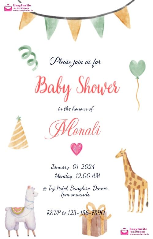 Vintage-inspired Baby Shower Invitation Card - EasyInvite