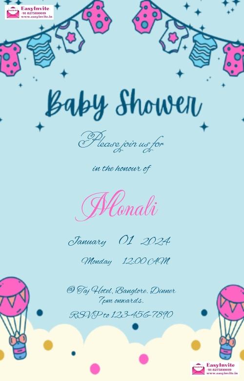 Gender Reveal Baby Shower Invitation Card - EasyInvite