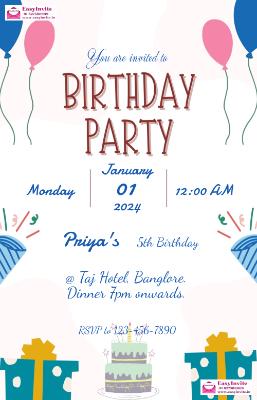 Design Personalized Birthday Invitations - EasyInvite