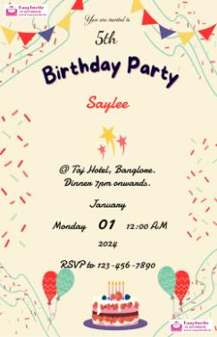 Create Birthday Invitation Card With Photo (Free) - EasyInvite