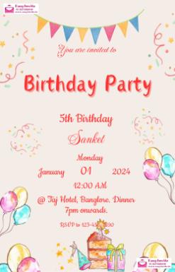 Design Personalized Birthday Invitations with Ease - EasyInvite