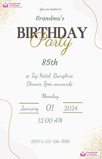 Design Your Own Birthday Invitation Card - EasyInvite