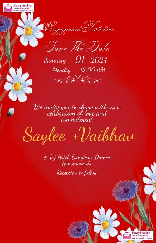 Floral Engagement Invitation - Personalize Today!