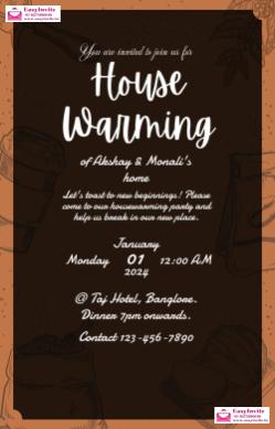 Free Modern Housewarming Invitation Card Maker - EasyInvite