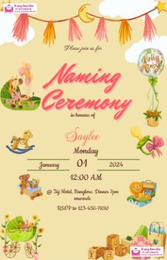 naming ceremony invitation card for baby boy editable free
