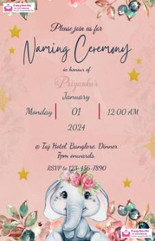 naming ceremony invitation card maker online free