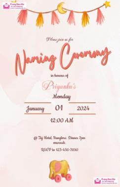 how to make naming ceremony invitation card