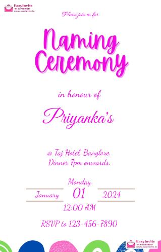 create invitation card online for naming ceremony