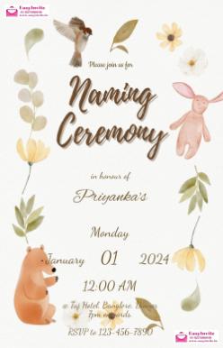 cradle ceremony invitation card maker app