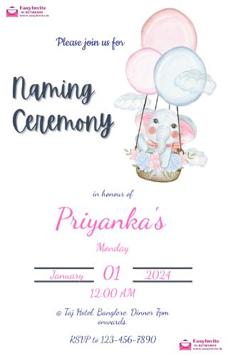 naming ceremony invitation card background design