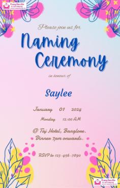 naming ceremony invitation card online editing free