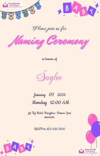 naming ceremony invitation card making online free