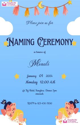 naming ceremony invitation card template