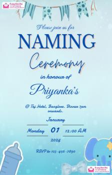 naming ceremony invitation card online free