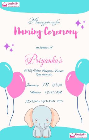 baby naming ceremony invitation card maker online free