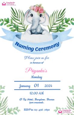 naming ceremony invitation card maker app
