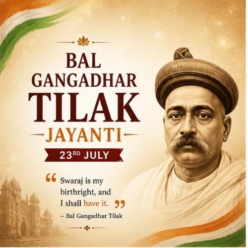 bal gangadhar tilak jayanti festival greeting cards
