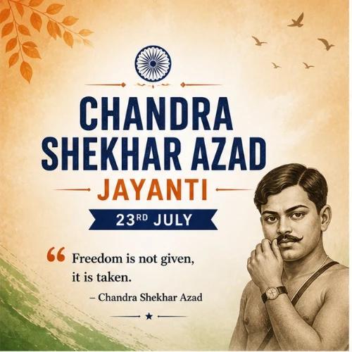 chandra shekhar azad jayanti festival greeting cards