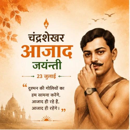chandra shekhar azad jayanti festival greeting cards