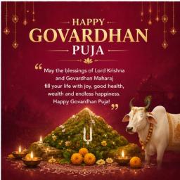 govardhan puja greeting cards