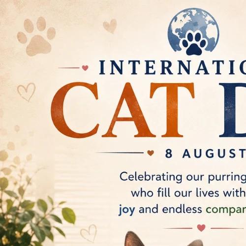 international cat day festival greeting cards