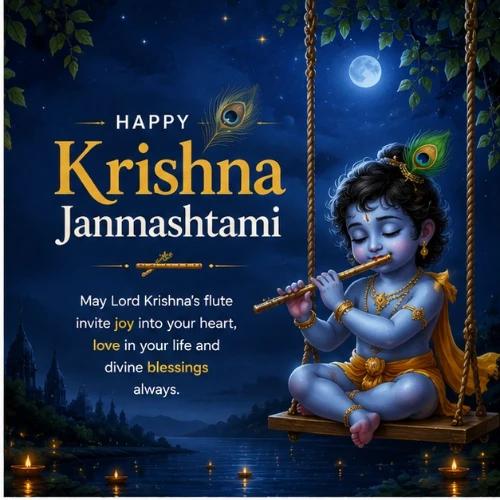 krishna janmashtami festival greeting cards