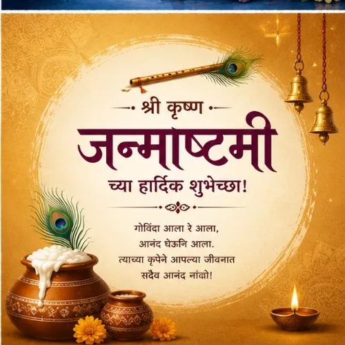 krishna janmashtami festival greeting cards