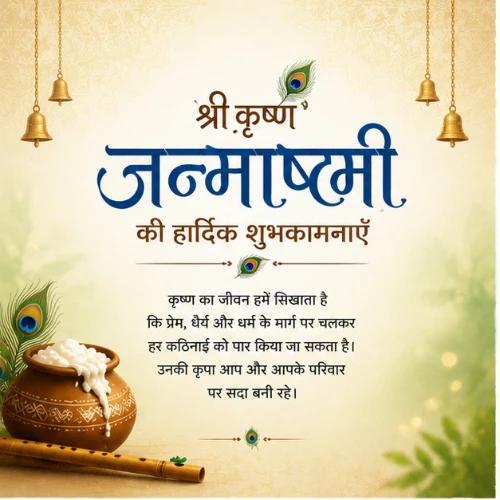 krishna janmashtami festival greeting cards