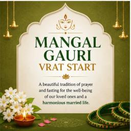 mangal gauri vrat start greeting cards