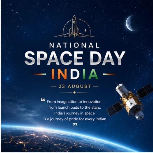 national space day india festival greeting cards