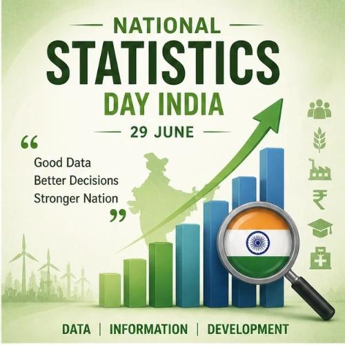 national statistics day india festival greeting cards