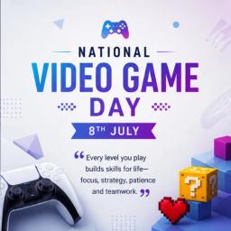 national video game day greeting cards