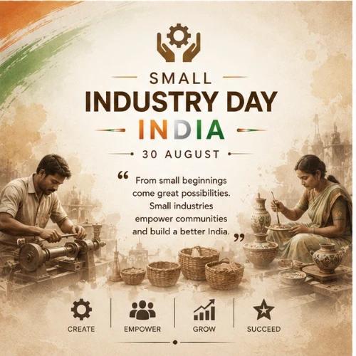 small industry day india festival greeting cards