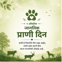 world animal day greeting cards