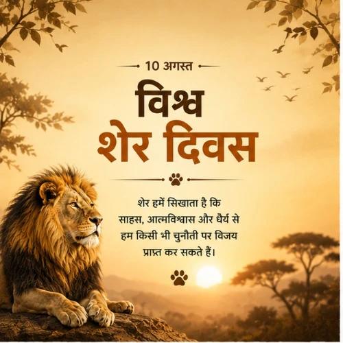 world lion day festival greeting cards