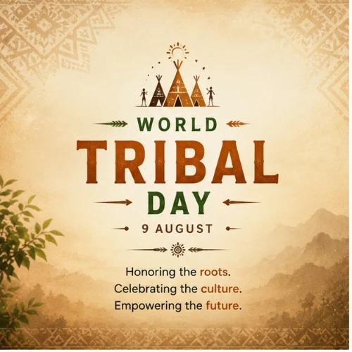 world tribal day festival greeting cards