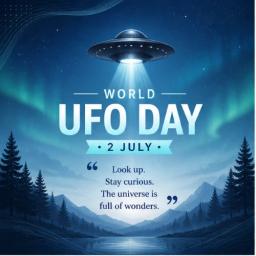 world ufo day greeting cards