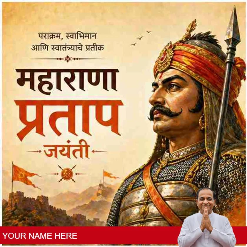 maharana pratap jayanti posters in marathi design