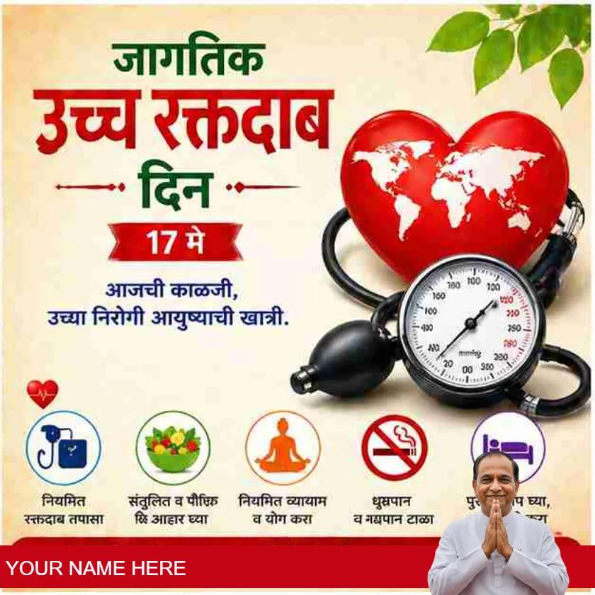 world hypertension day posters in marathi design