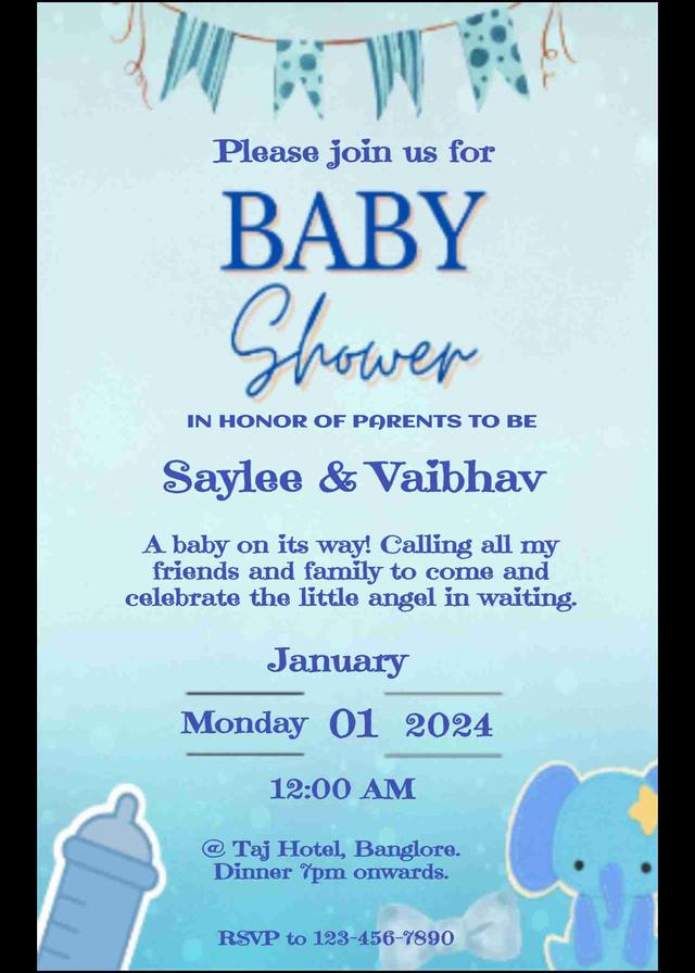 Cute and colorful baby shower invitation card - easyinvite