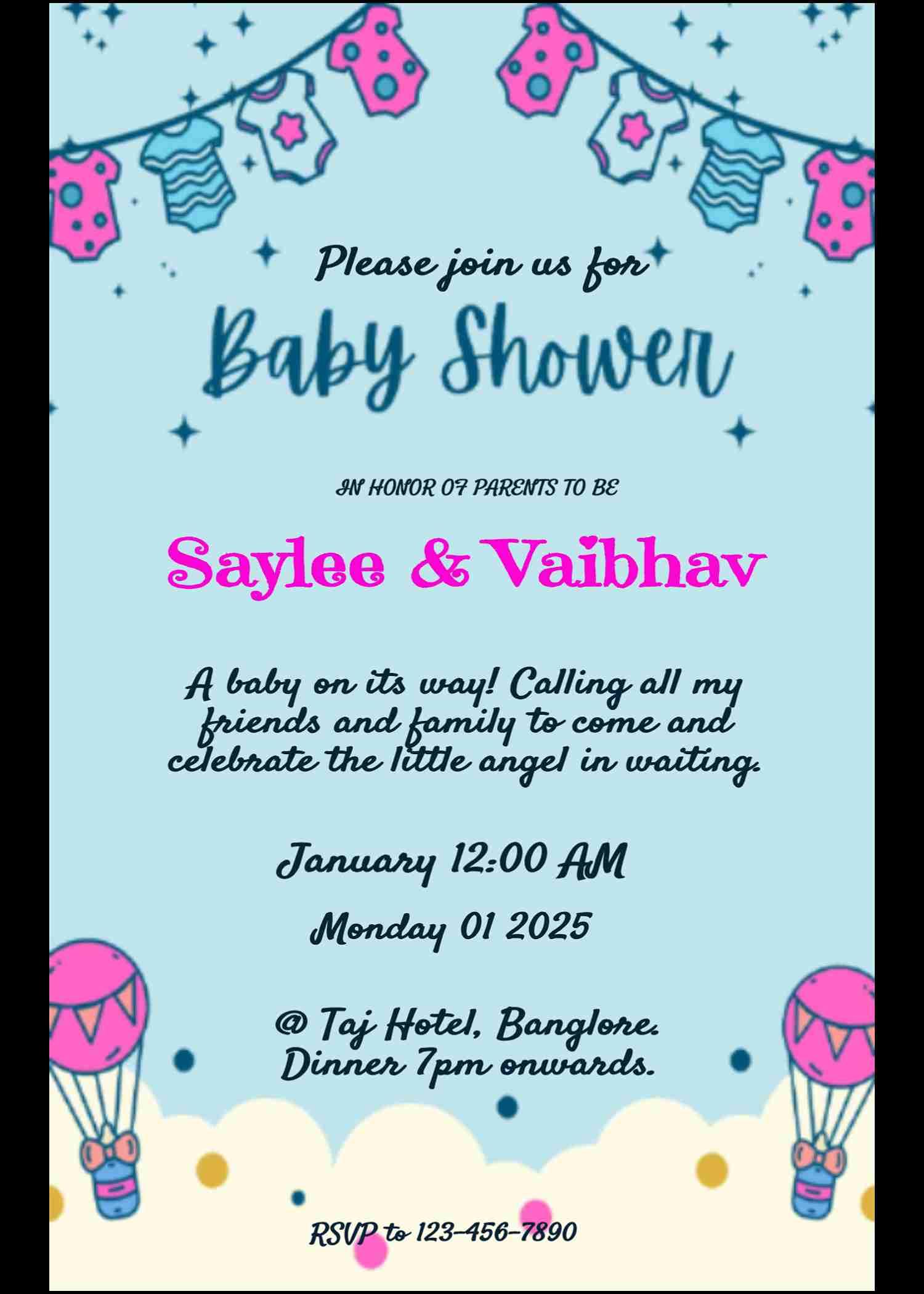 Gender reveal baby shower invitation card - easyinvite
