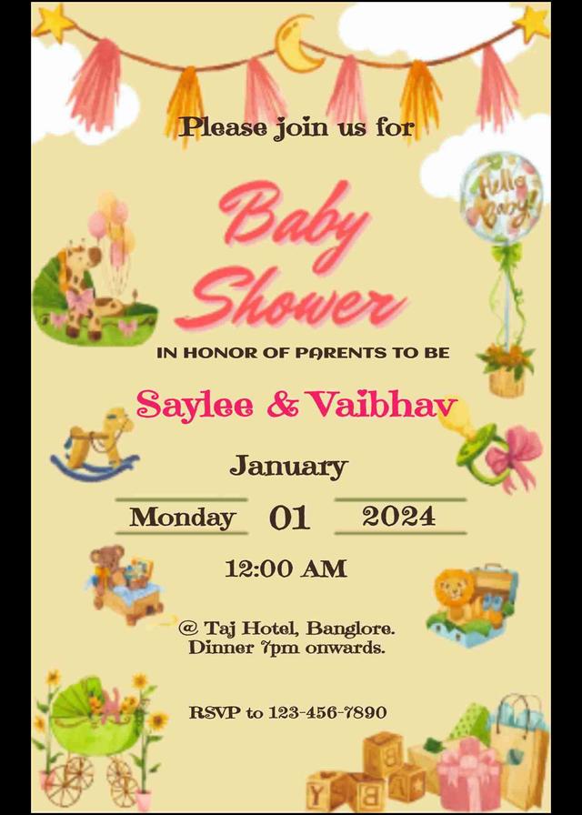 Magical fairy tale baby shower invitation card - easyinvite